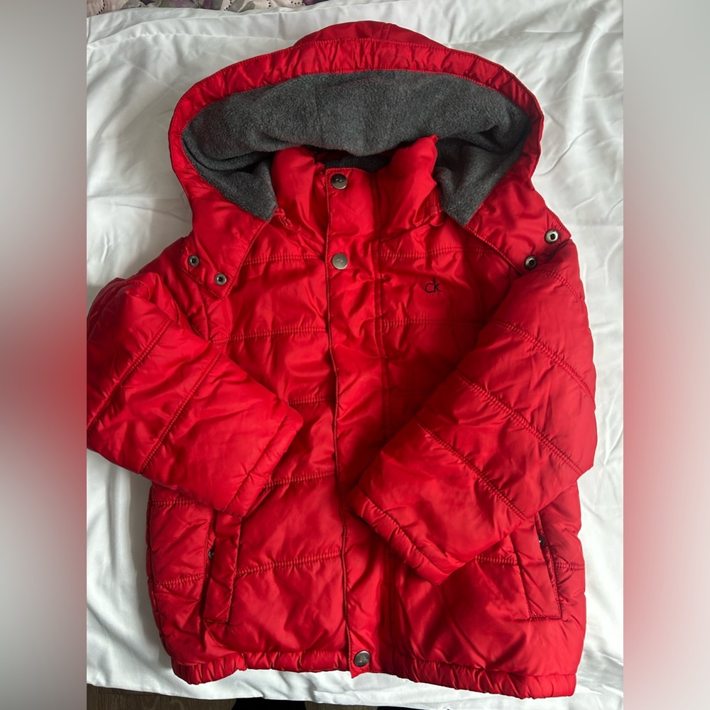 Calvin Klein Red Puffer Jacket for Kids